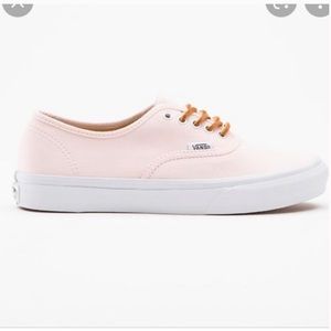 Vans; pink, leather shoelaces